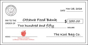 Donation to the Ottawa Food Bank (November 2023)