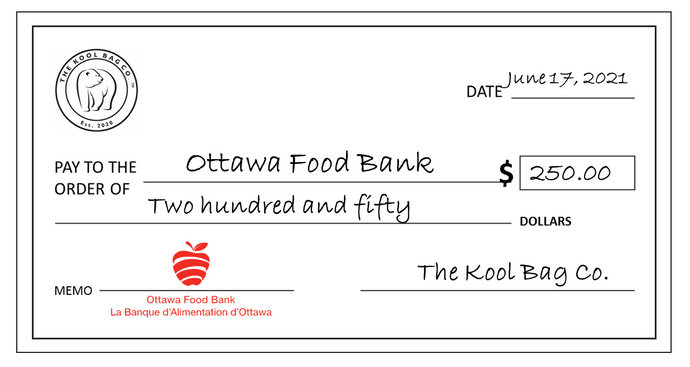 The Kool Bag Co. makes third donation to the Ottawa Food Bank